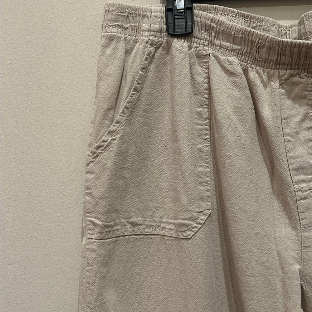 Basic Editions Pants Large Khaki Light‎ Tan Trousers Casual Women's - Picture 4 of 5